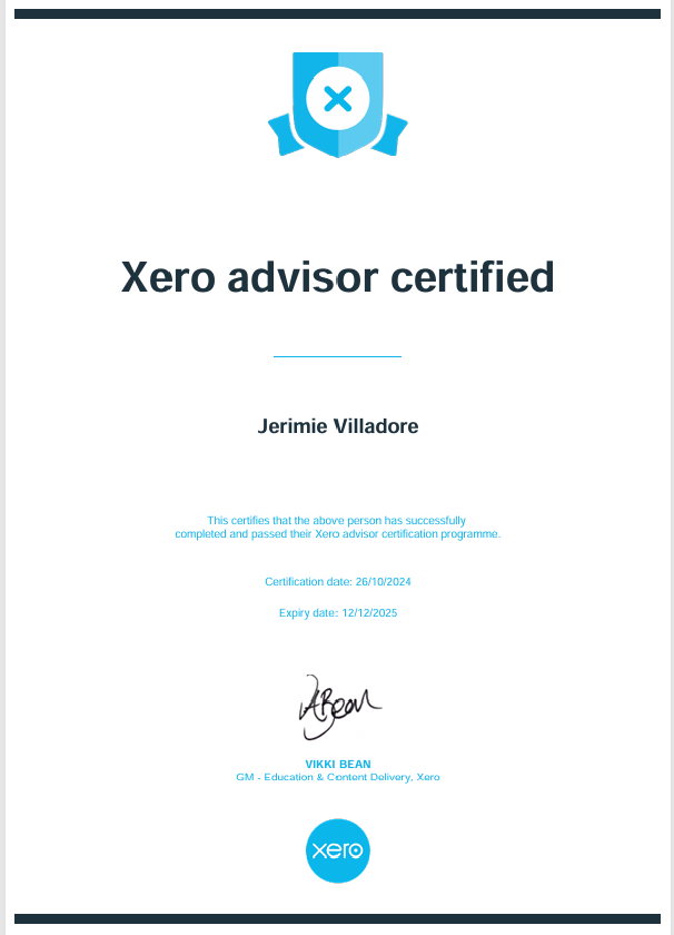 Xero Advisor Certificate