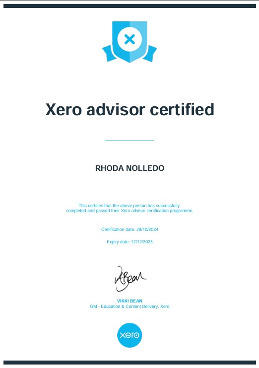 XERO Advisor Certificate