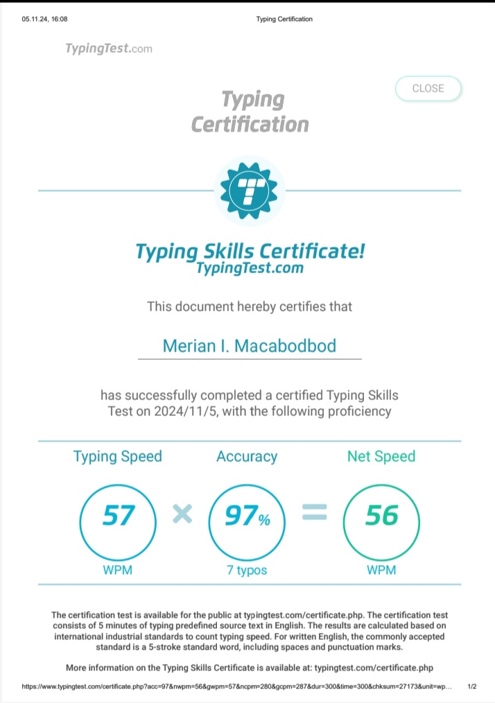 Typing test
