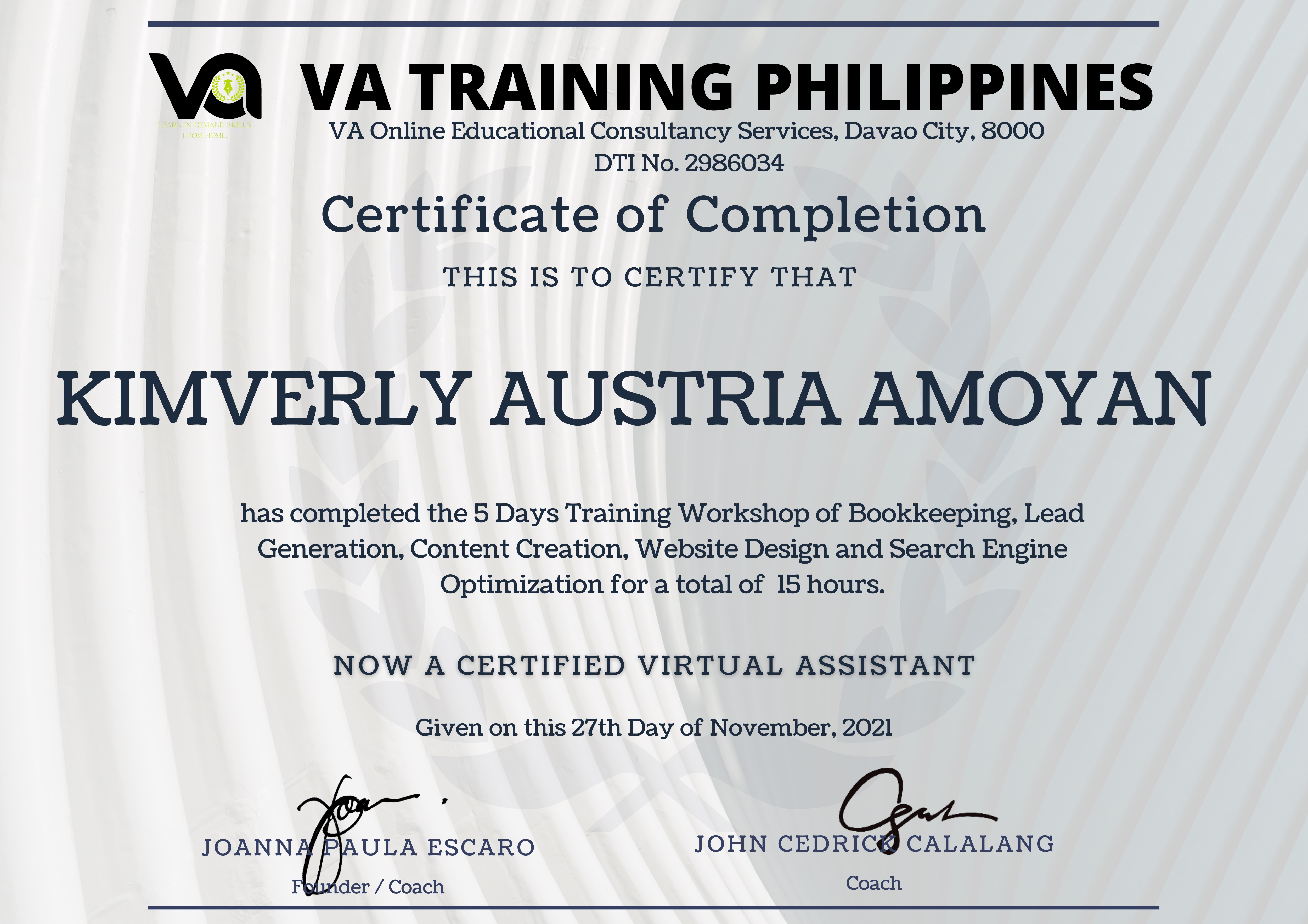 VA Training Philippines