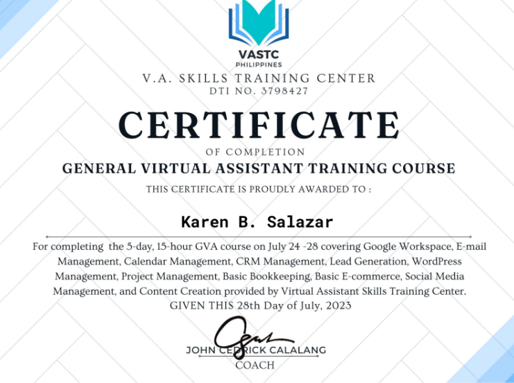 General Virtual Assistant Training