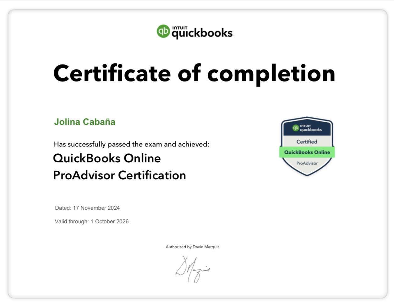 QuickBooks Online ProAdvisor Certification