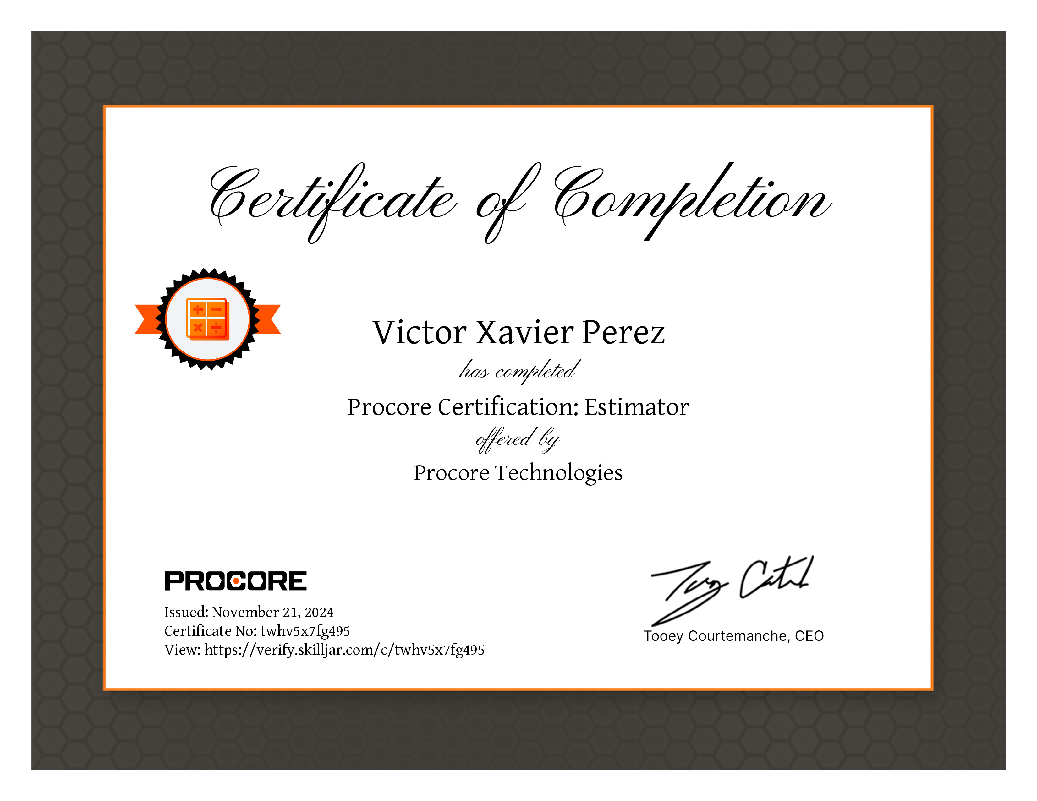 Procore Certification: Estimator