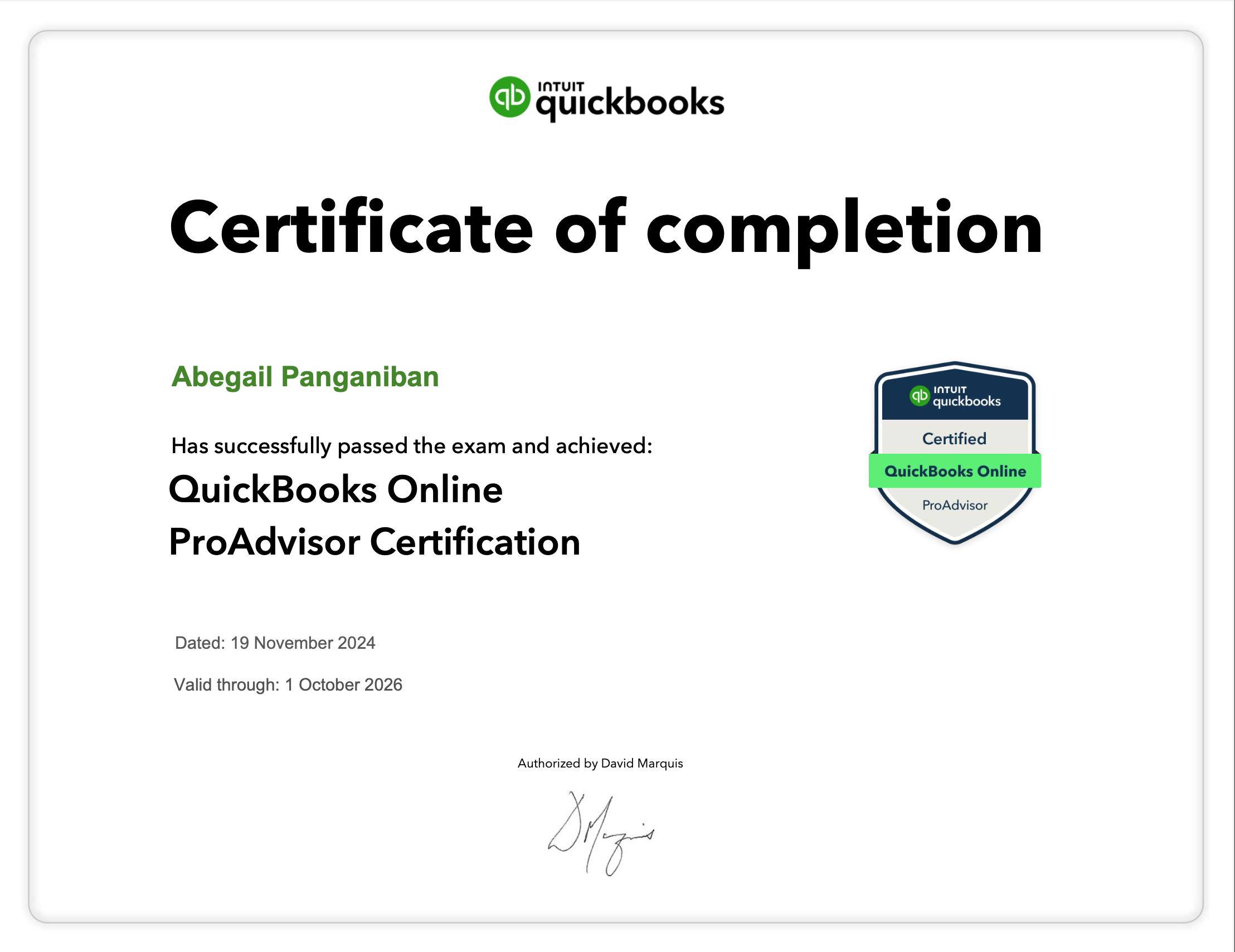 QuickBooks Online ProAdvisor Certification