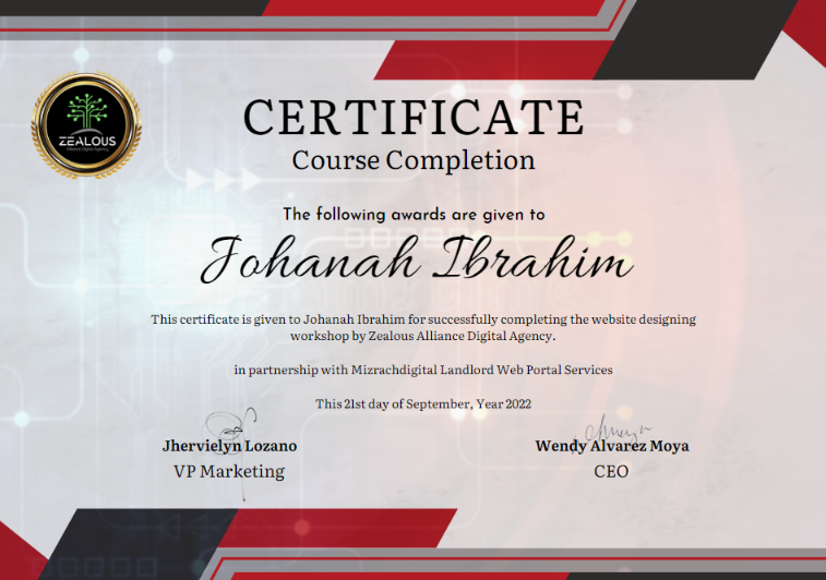 Certificate of Completion