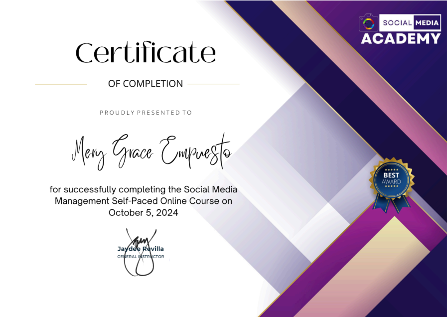 Social Media Management Certificate