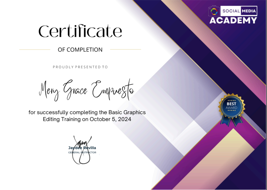 Basic Graphics Editing Certificate