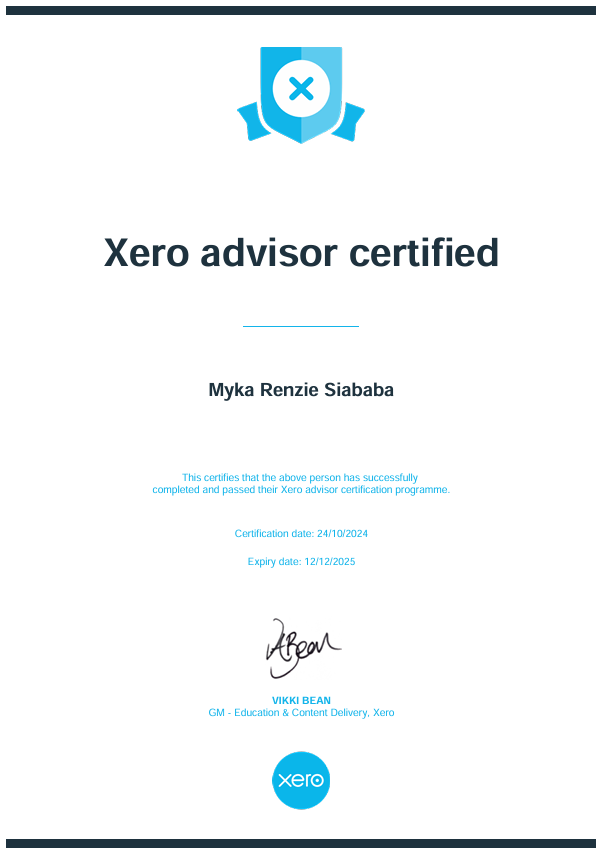 XERO Advisor Certificate