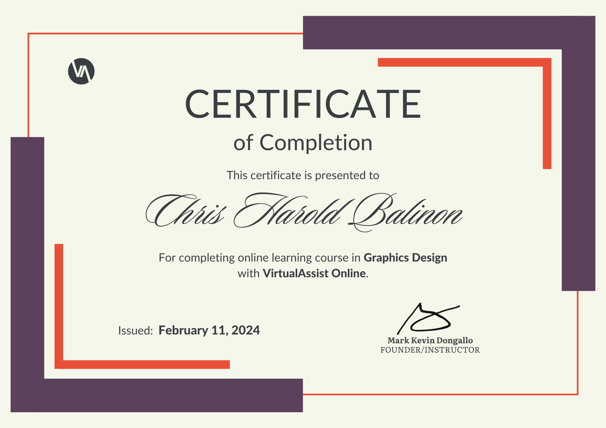 Graphics Design Certificate