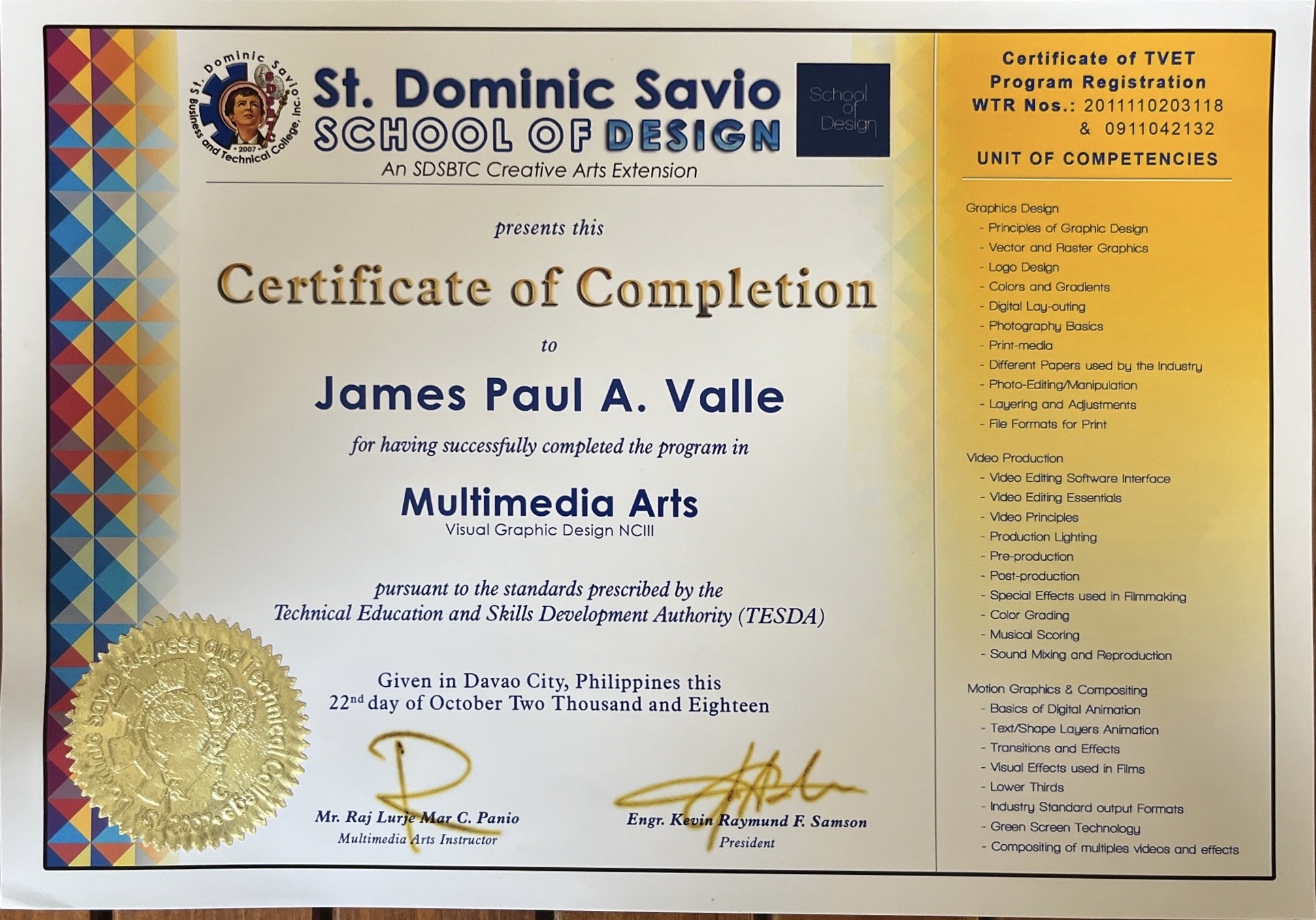 Multimedia Arts Certificate