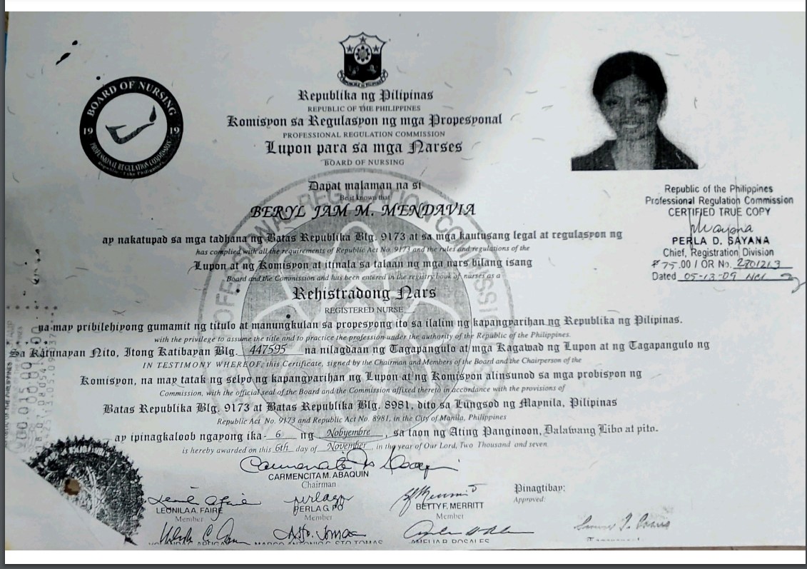 PRC Certificate