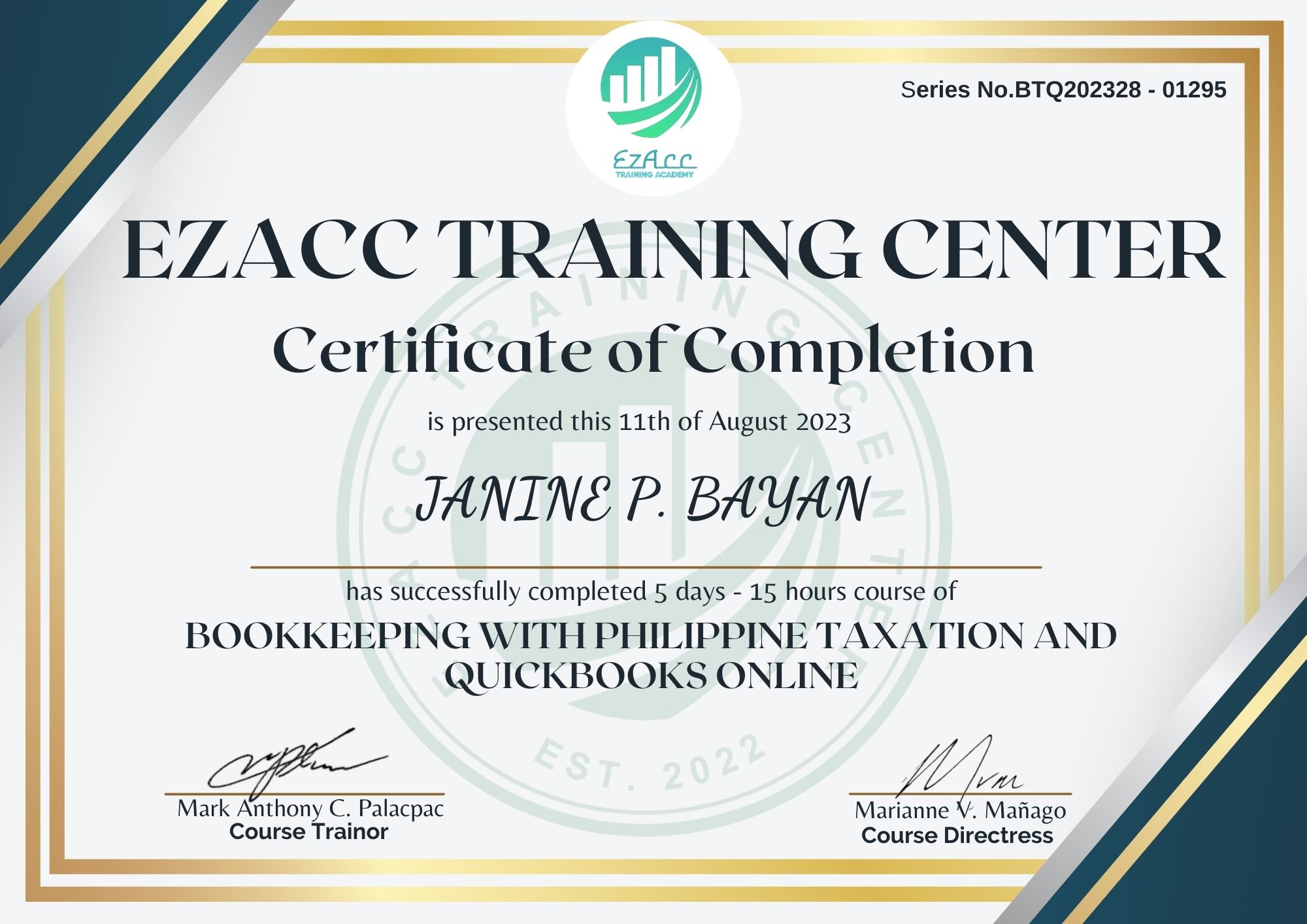 Bookkeeping with Philippine Taxation and Quickbooks Online