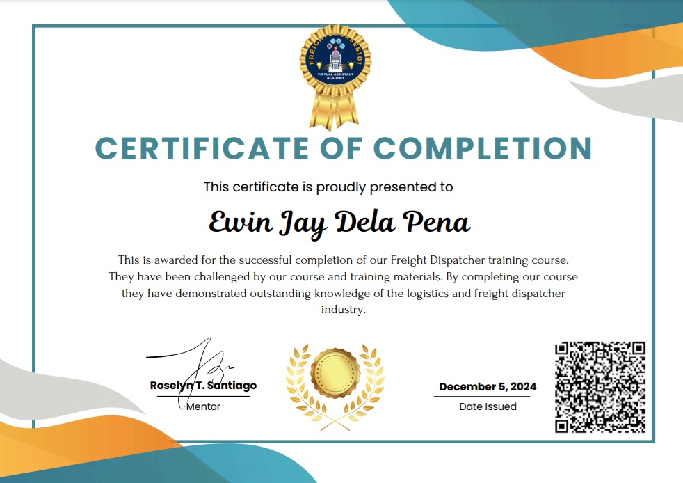 Freight Dispatcher Certificate