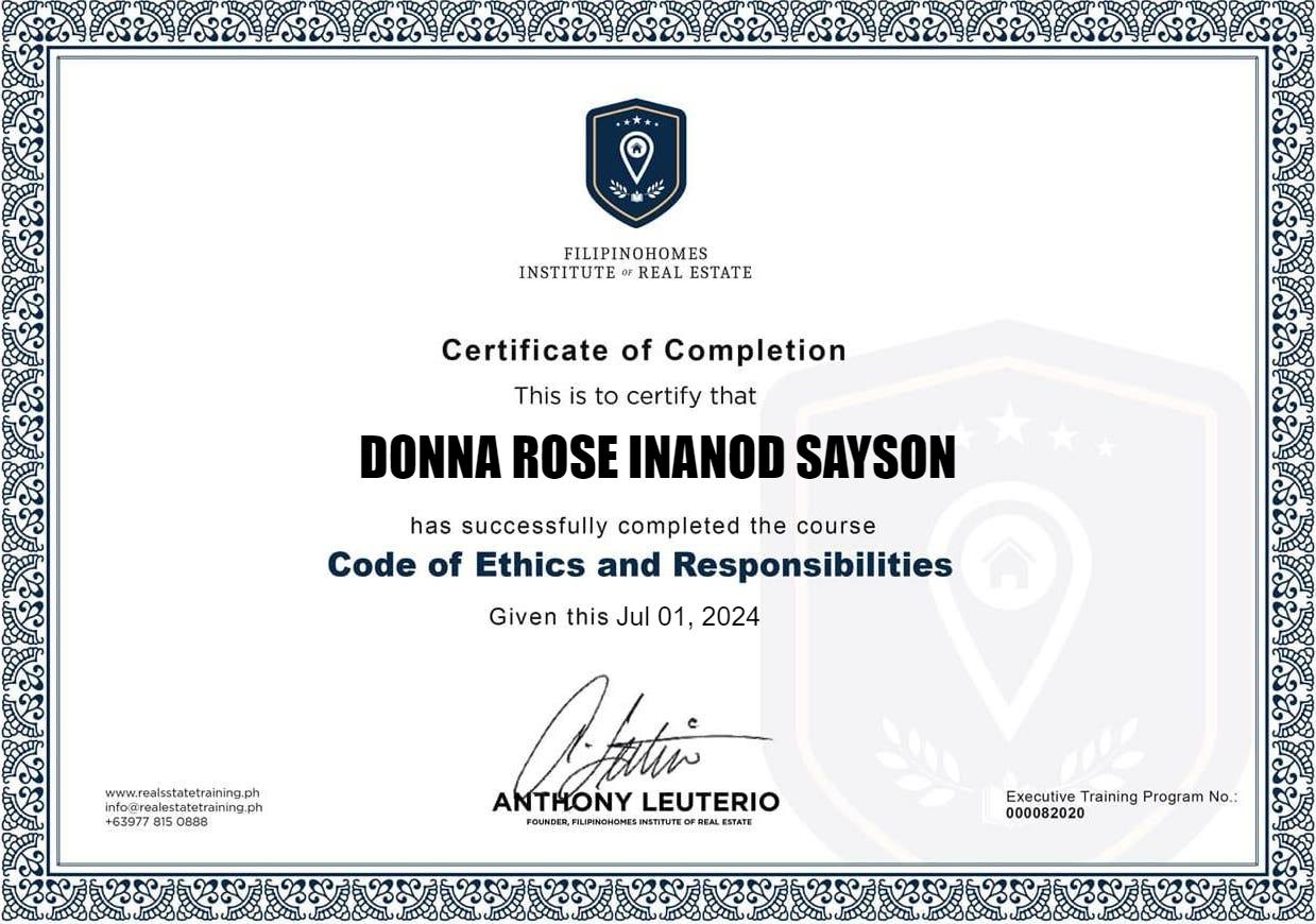 Realtors Code of Ethics and Responsibilities Training