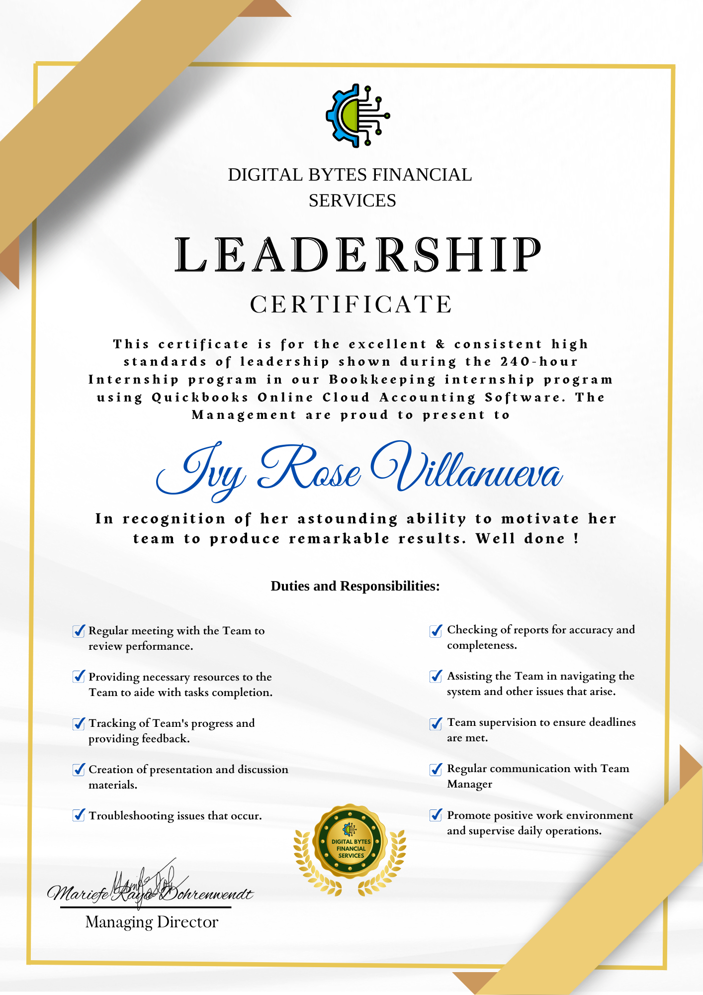 Leadership Certificate