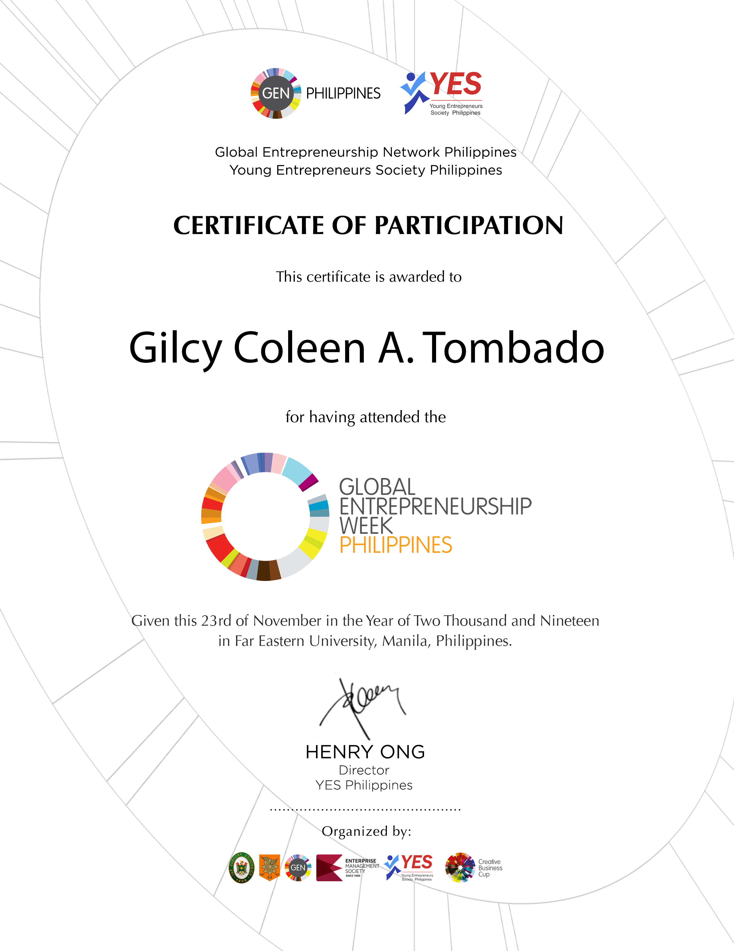 Certificate of Participation