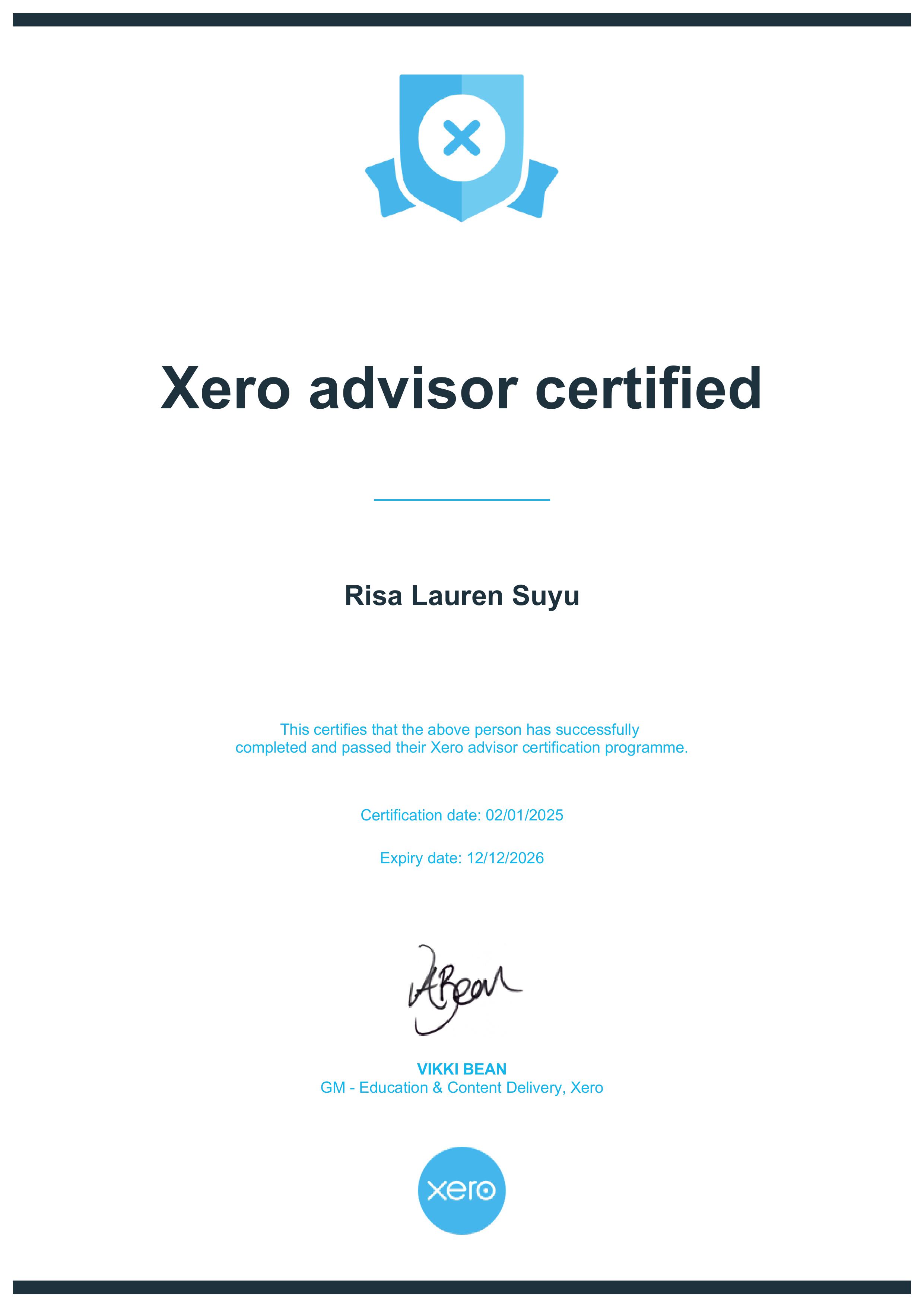 Xero Advisor Certification