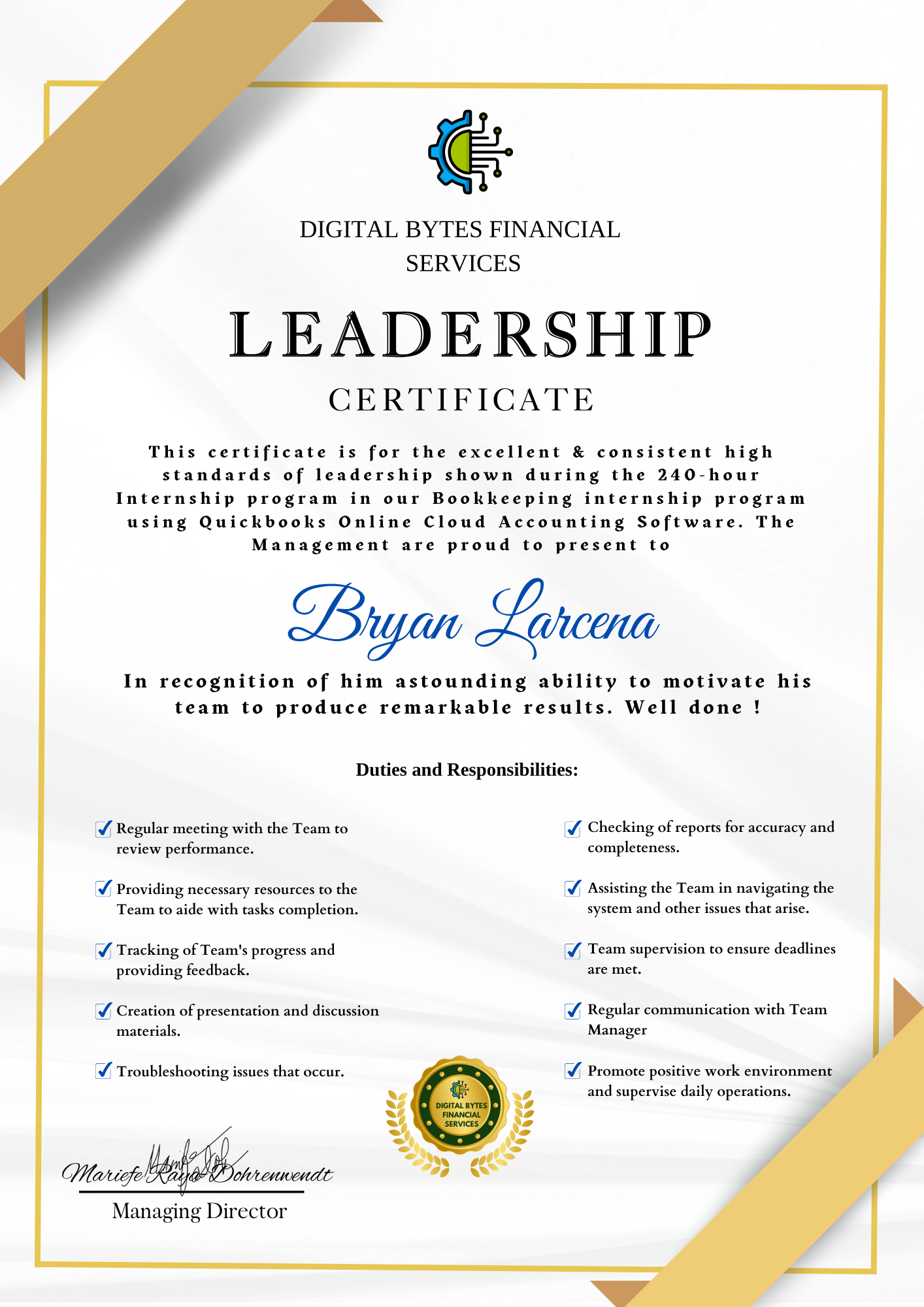 Leadership Certificate