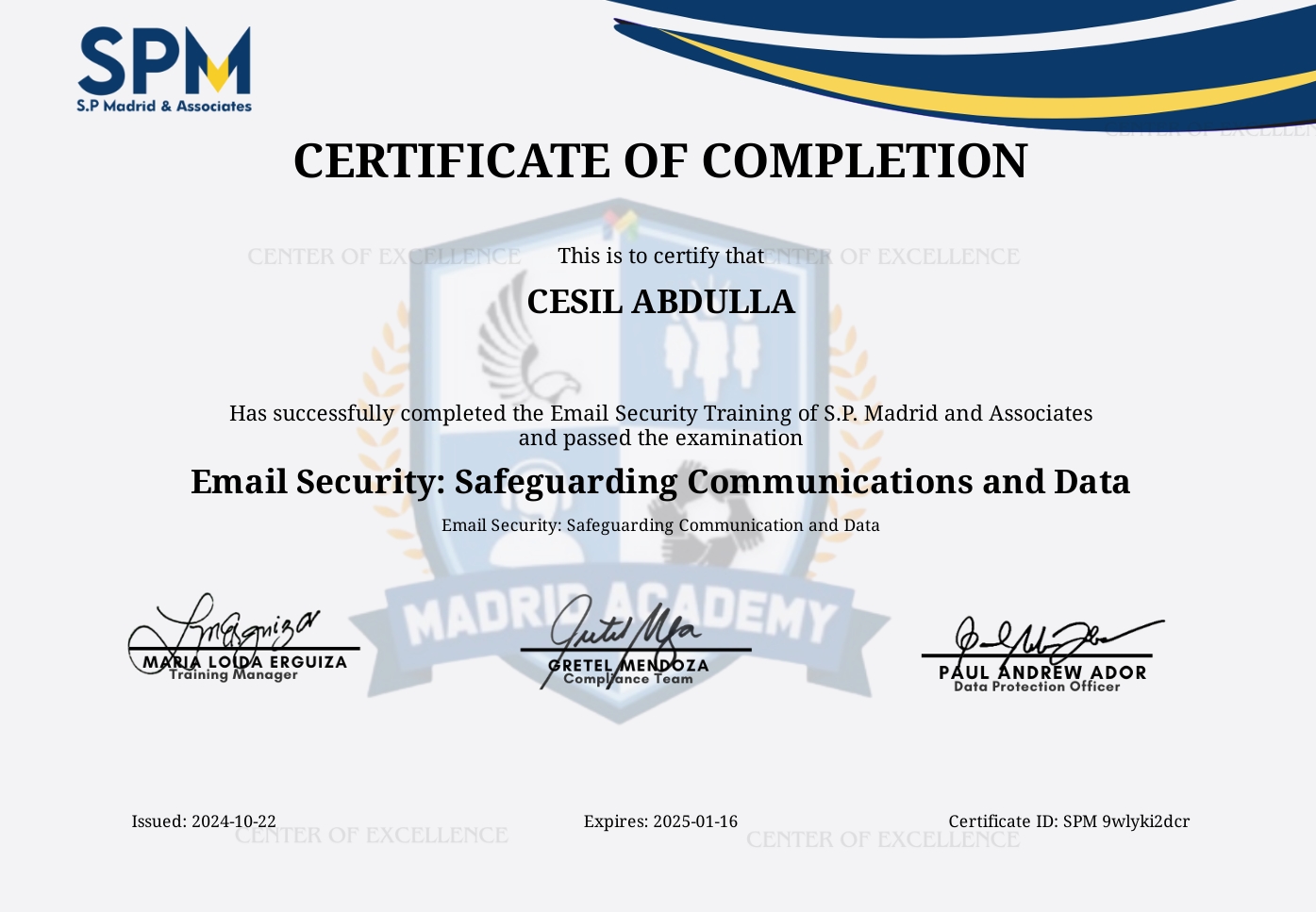 Email Security training