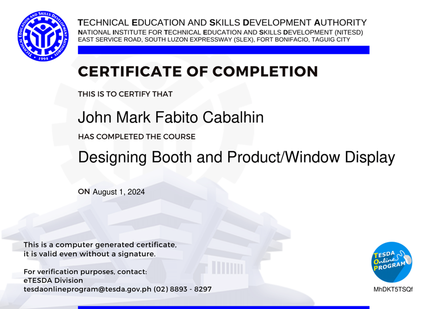 Certificate of Completion