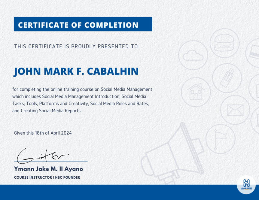 Certificate of Completion