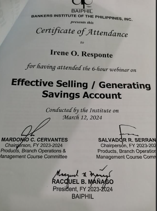 Effective Selling/Generating Savings