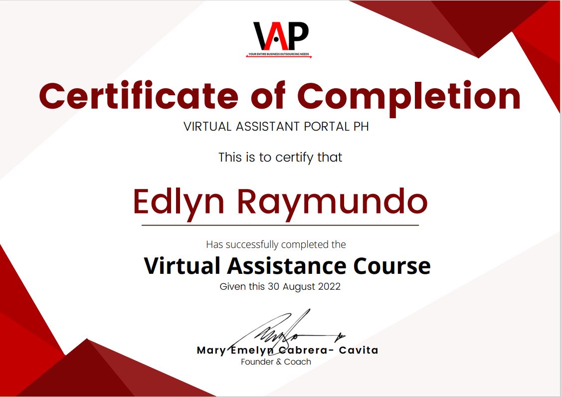 Virtual Assistance Course