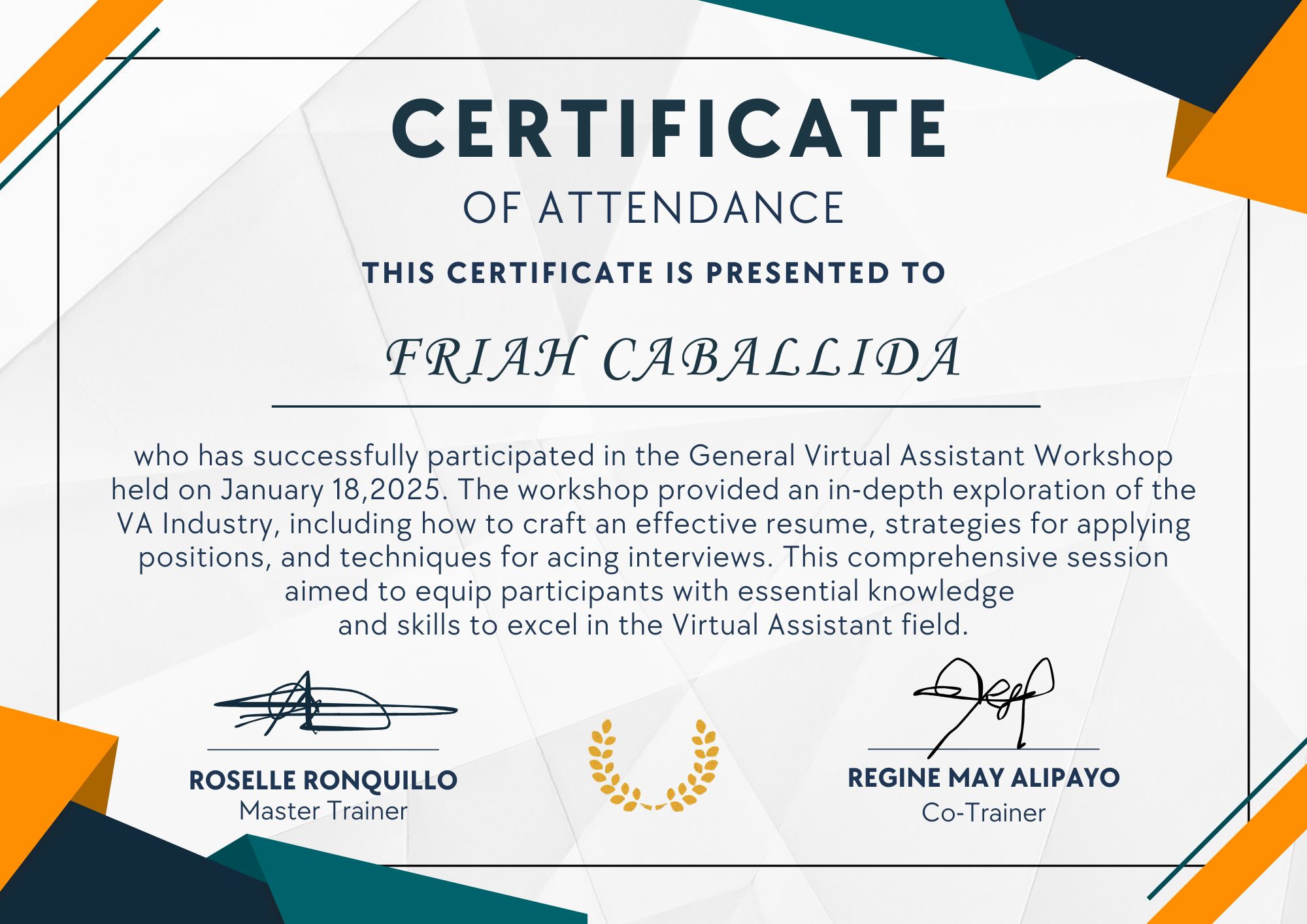 General Virtual Assistant Workshop 2025