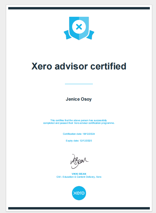 XERO Advisor Certified