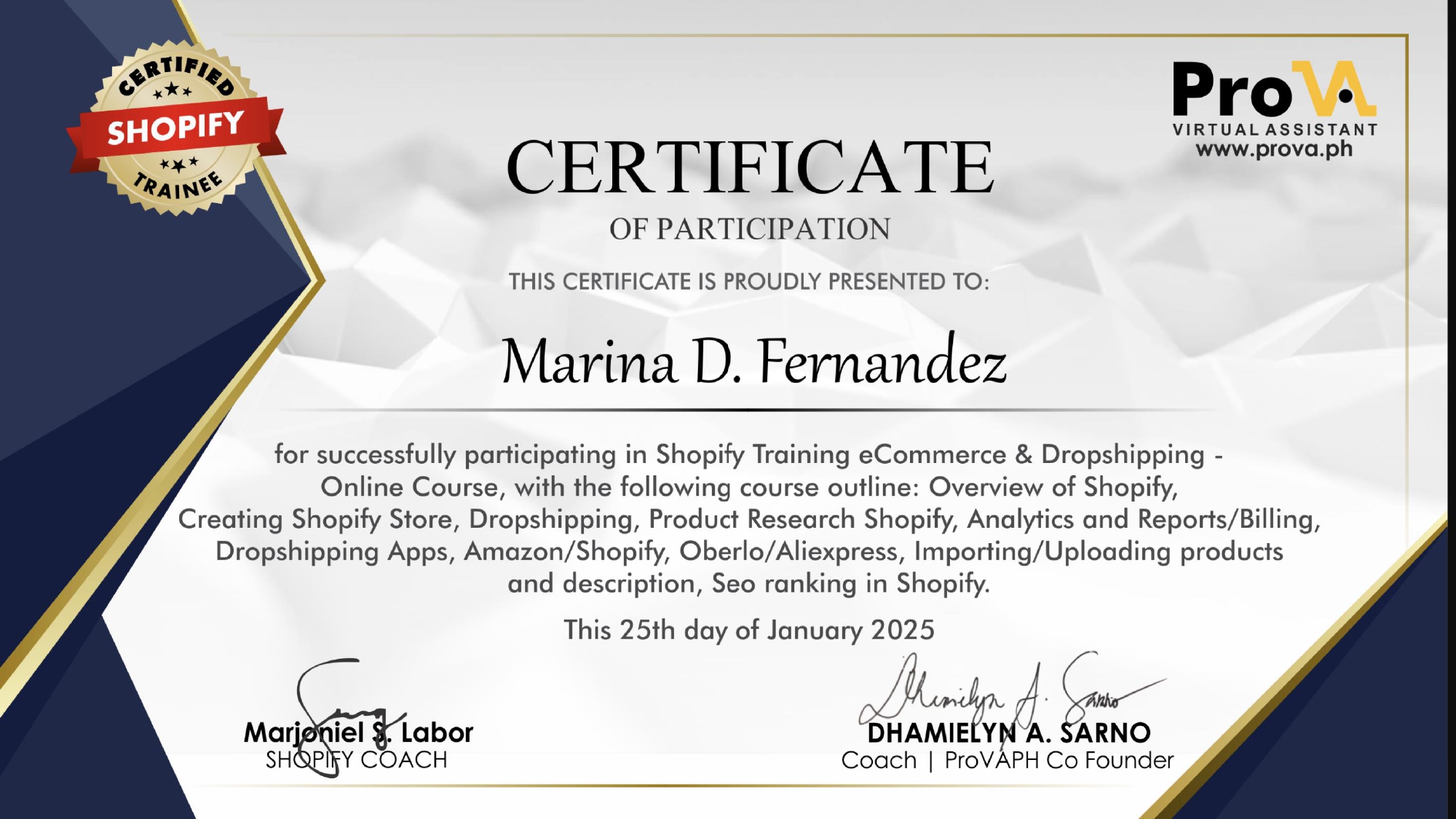 Shopify Training eCommerce & Dropshipping-Online Course