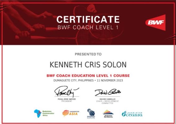 BWF Coach Education Level I