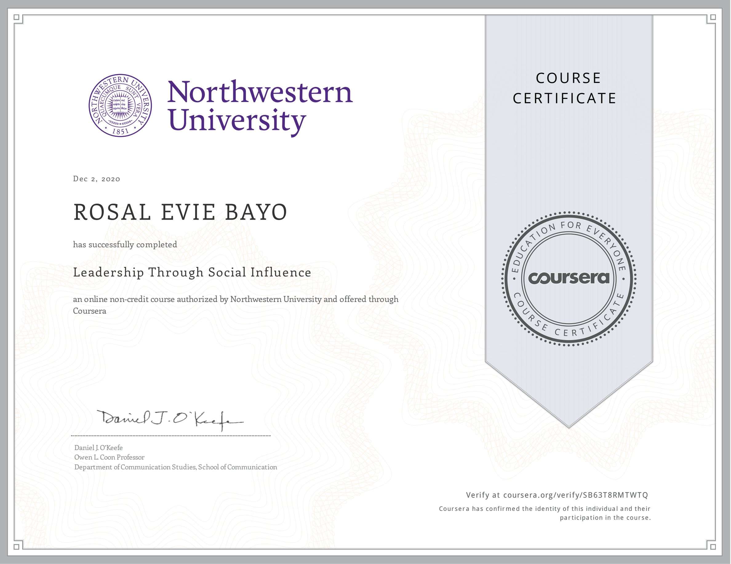 Certificate