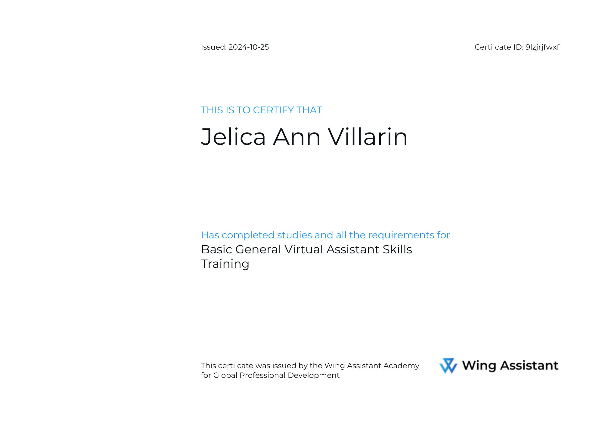 Basic General Virtual Assistant Skills Training