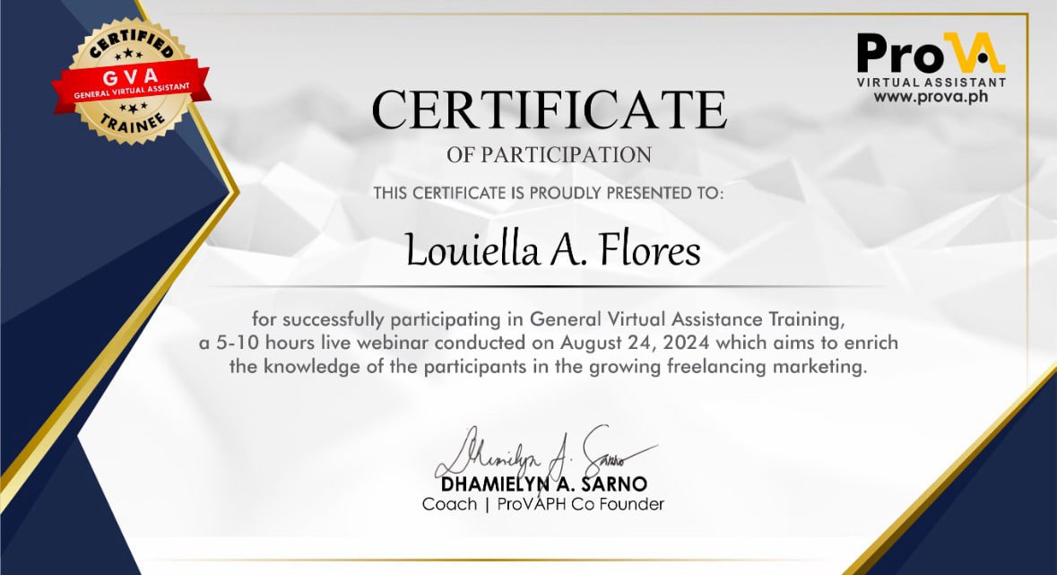 General Virtual Assistance Training
