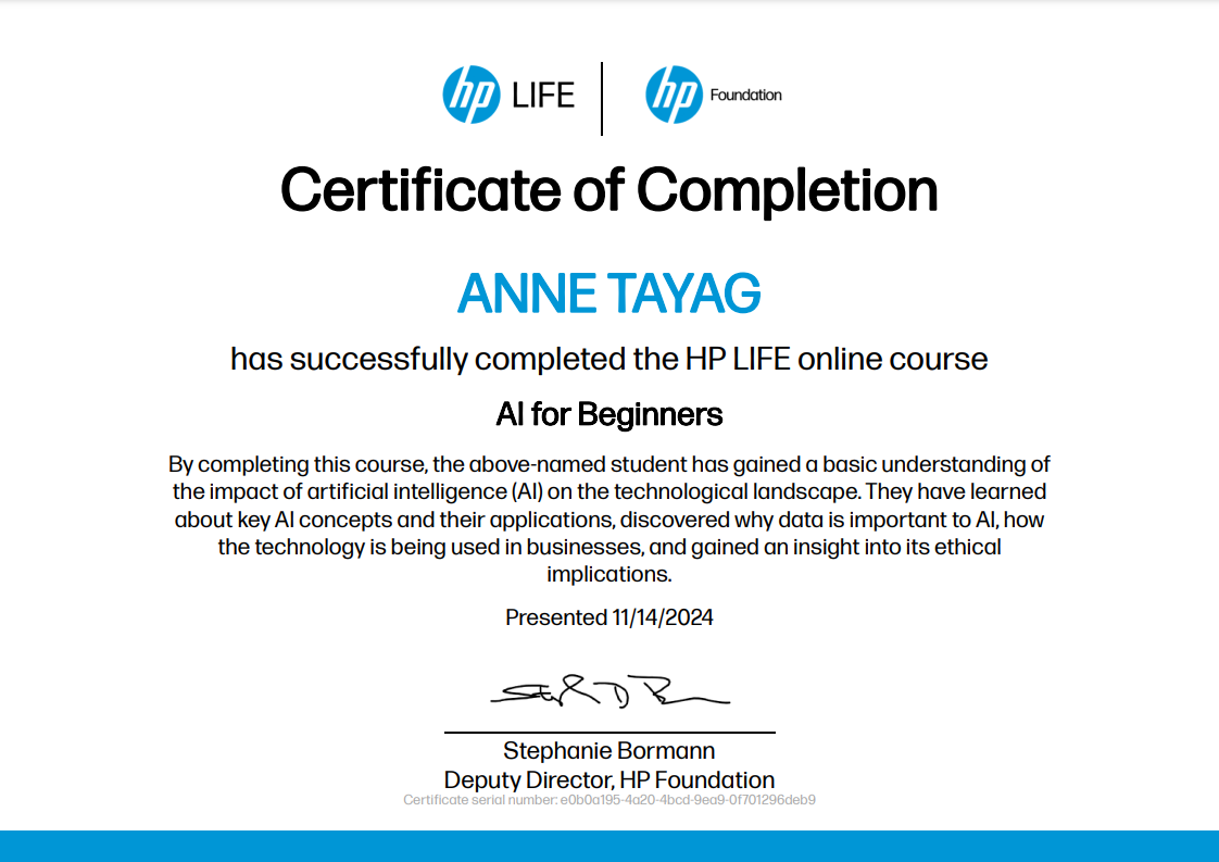 HP LIFE- AI for Beginners