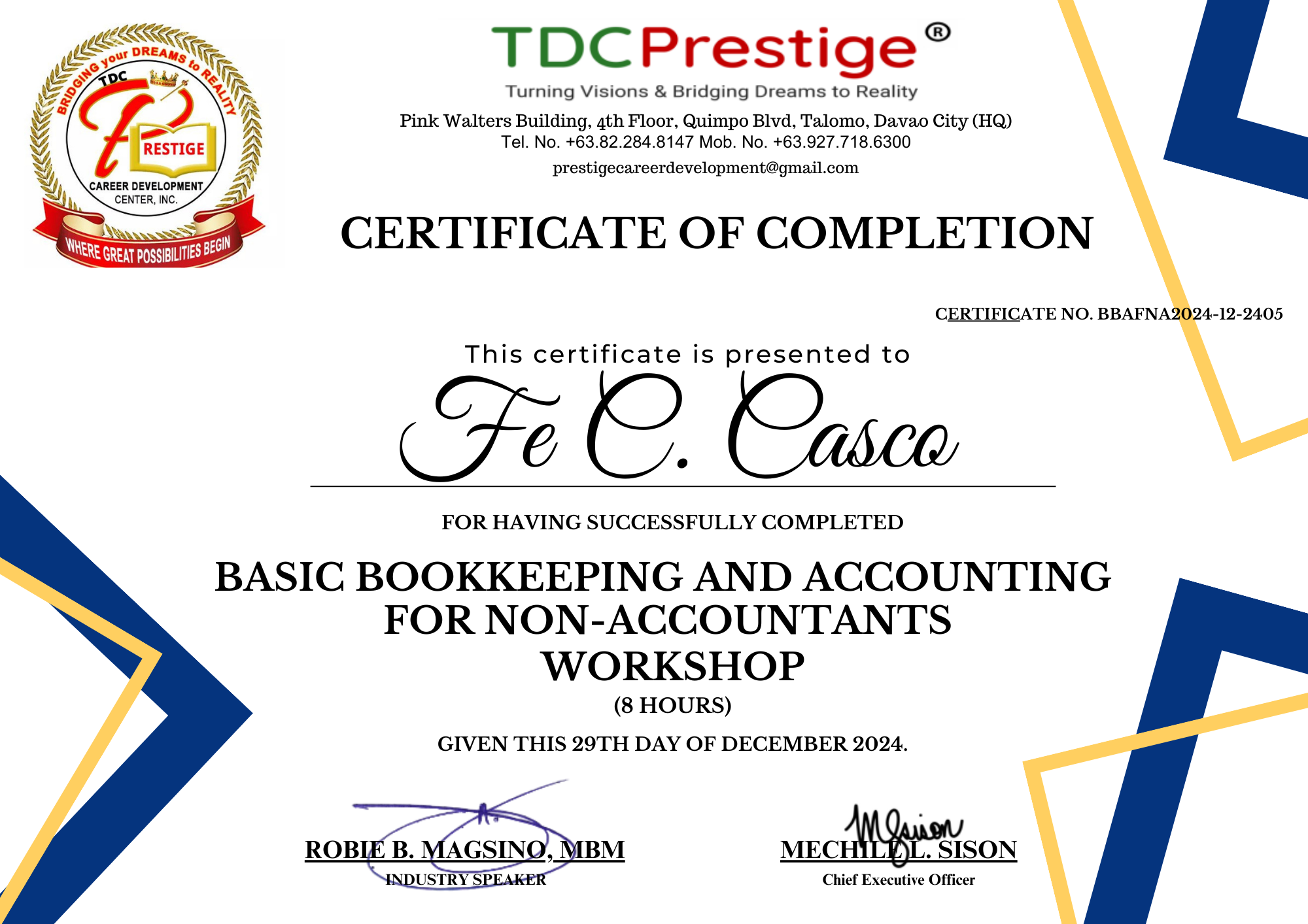 Basic Bookkeeping and Accounting for Non- Accountants Workshop