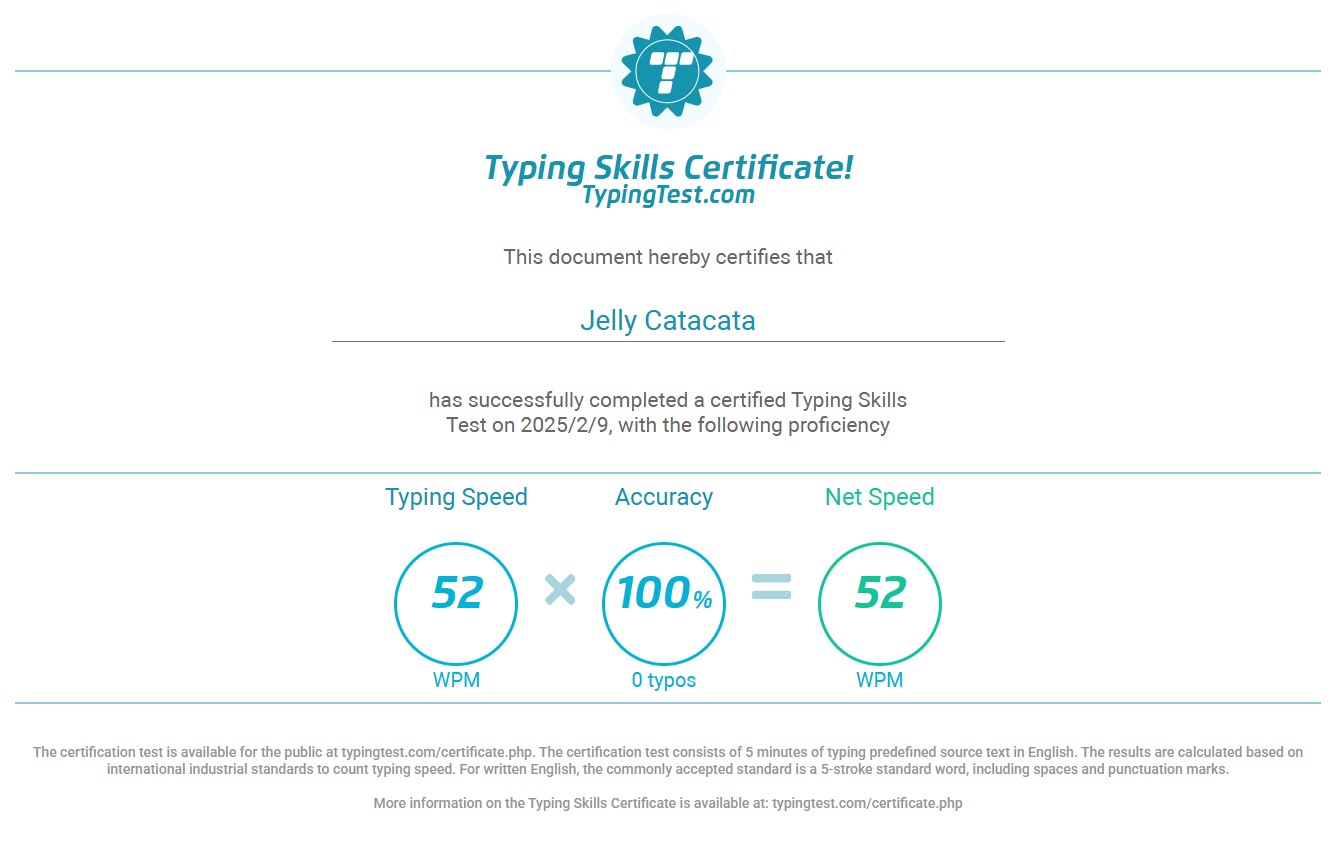 Typing Ceritifcation