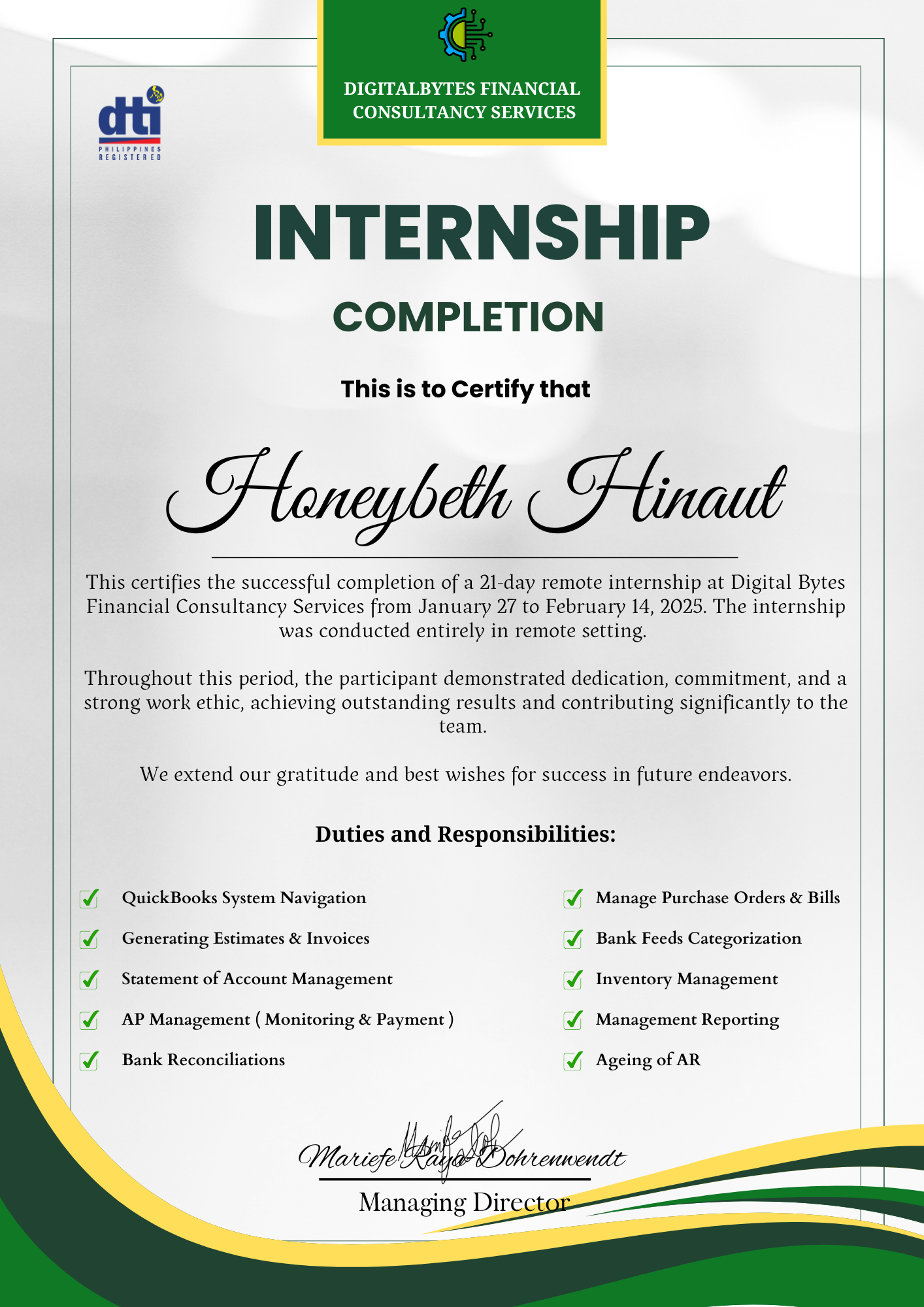 Quickbooks Online Internship