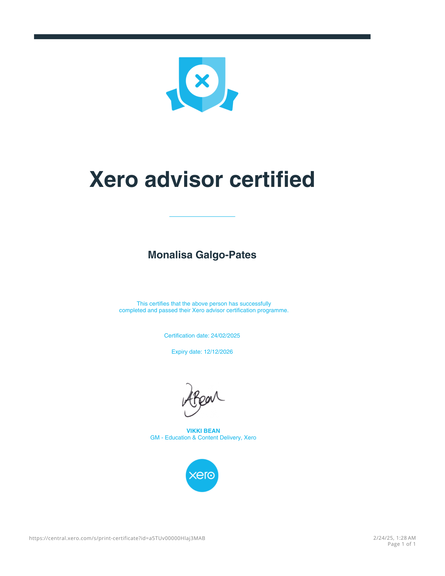 Xero Advisor Certified