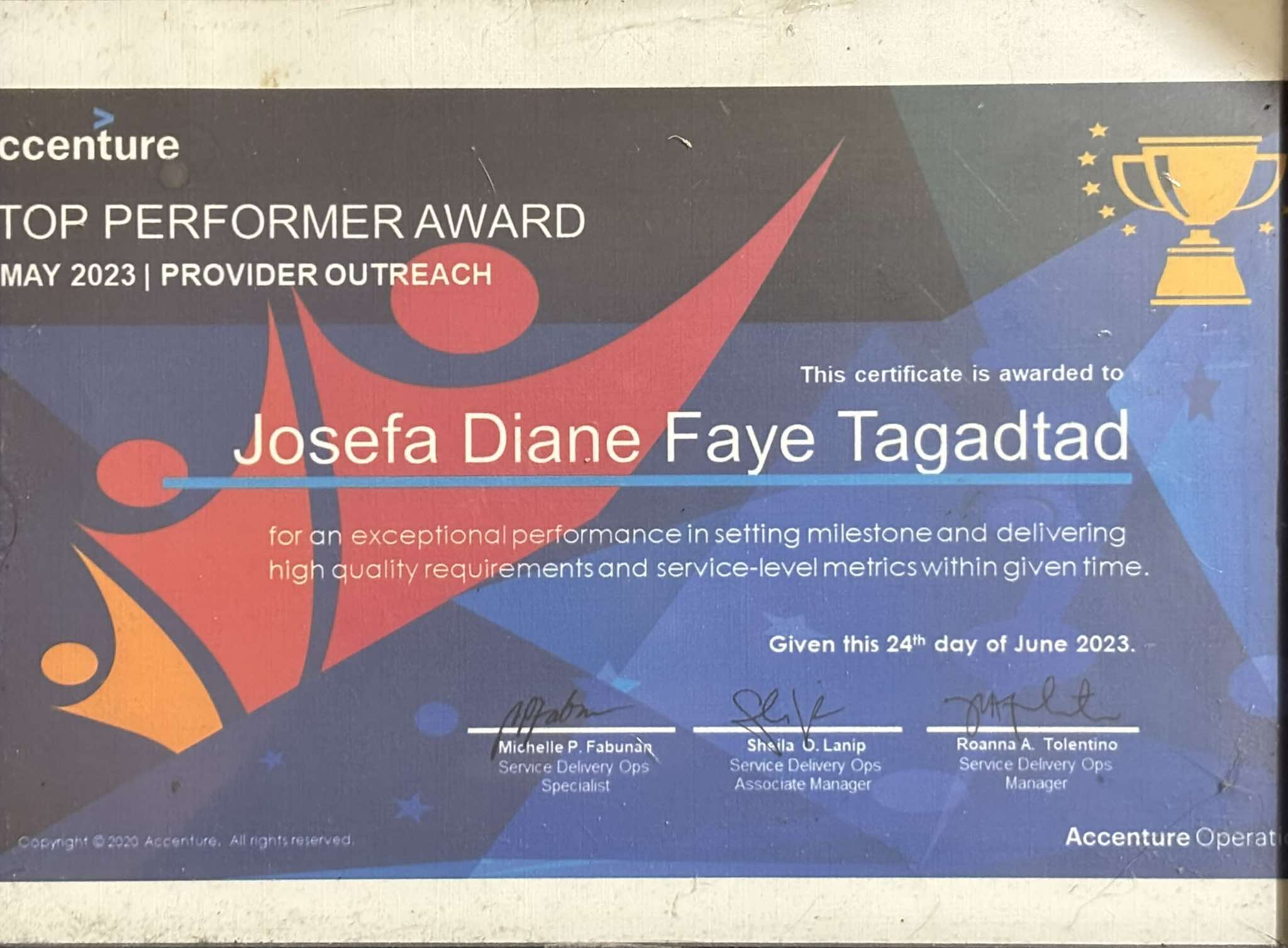 Top Performer Award