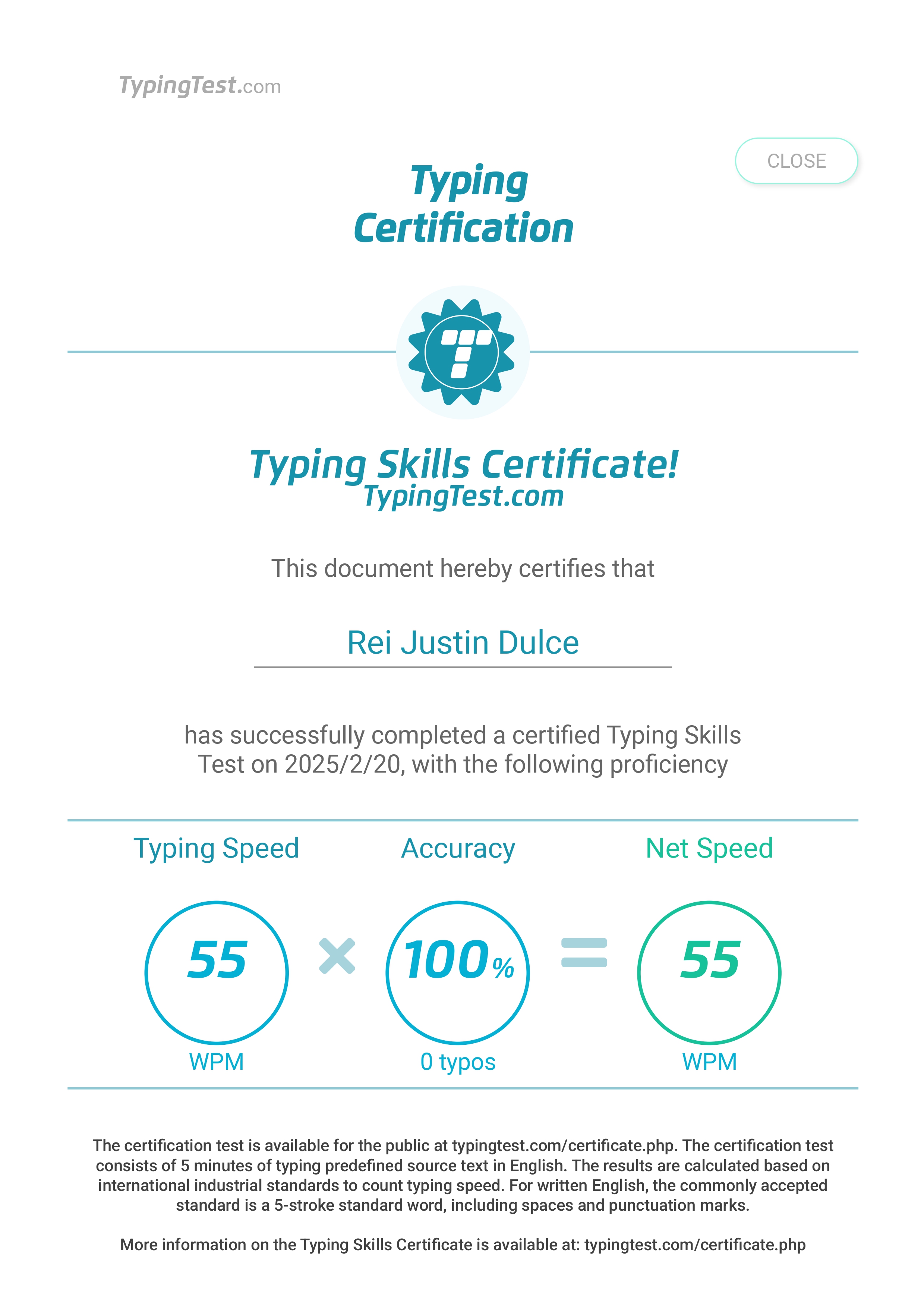 Typing Test - 55WPM