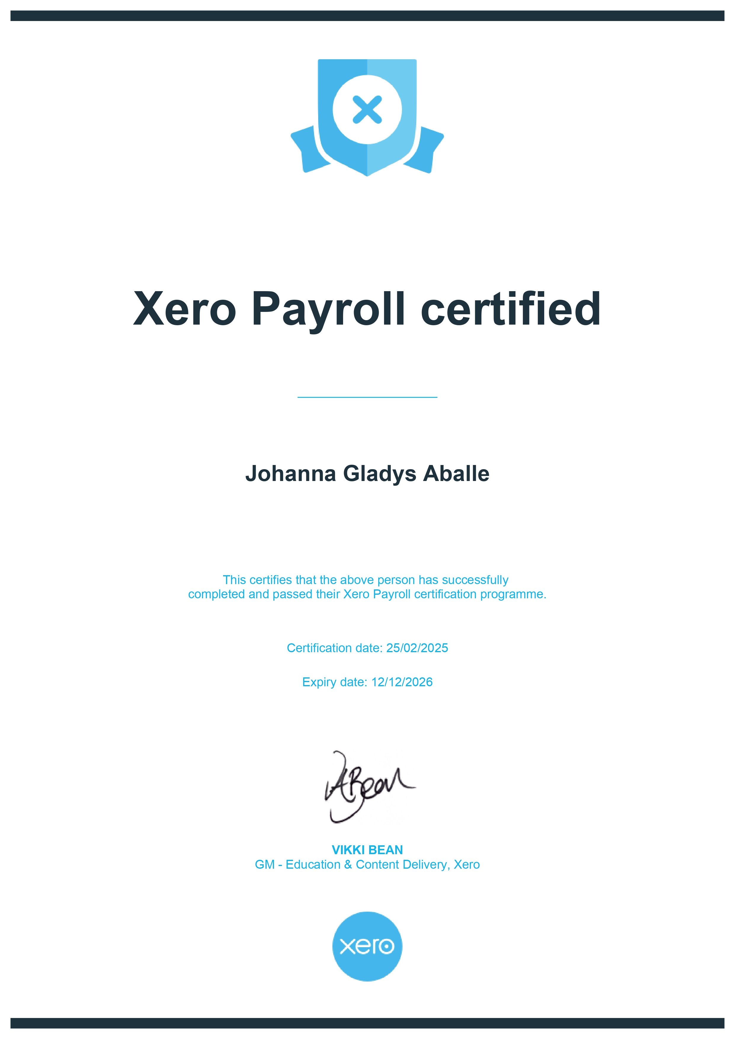 XERO Payroll Certified