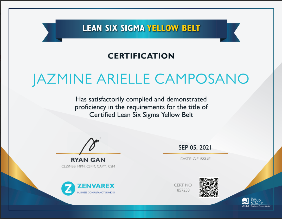 Lean Six Sigma Yellow Belt