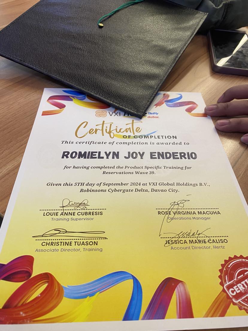 Certificate of Completion