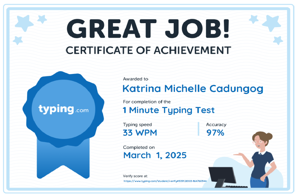 Certificate in Typing Test