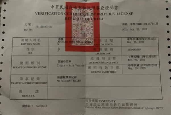 Driving Certificate