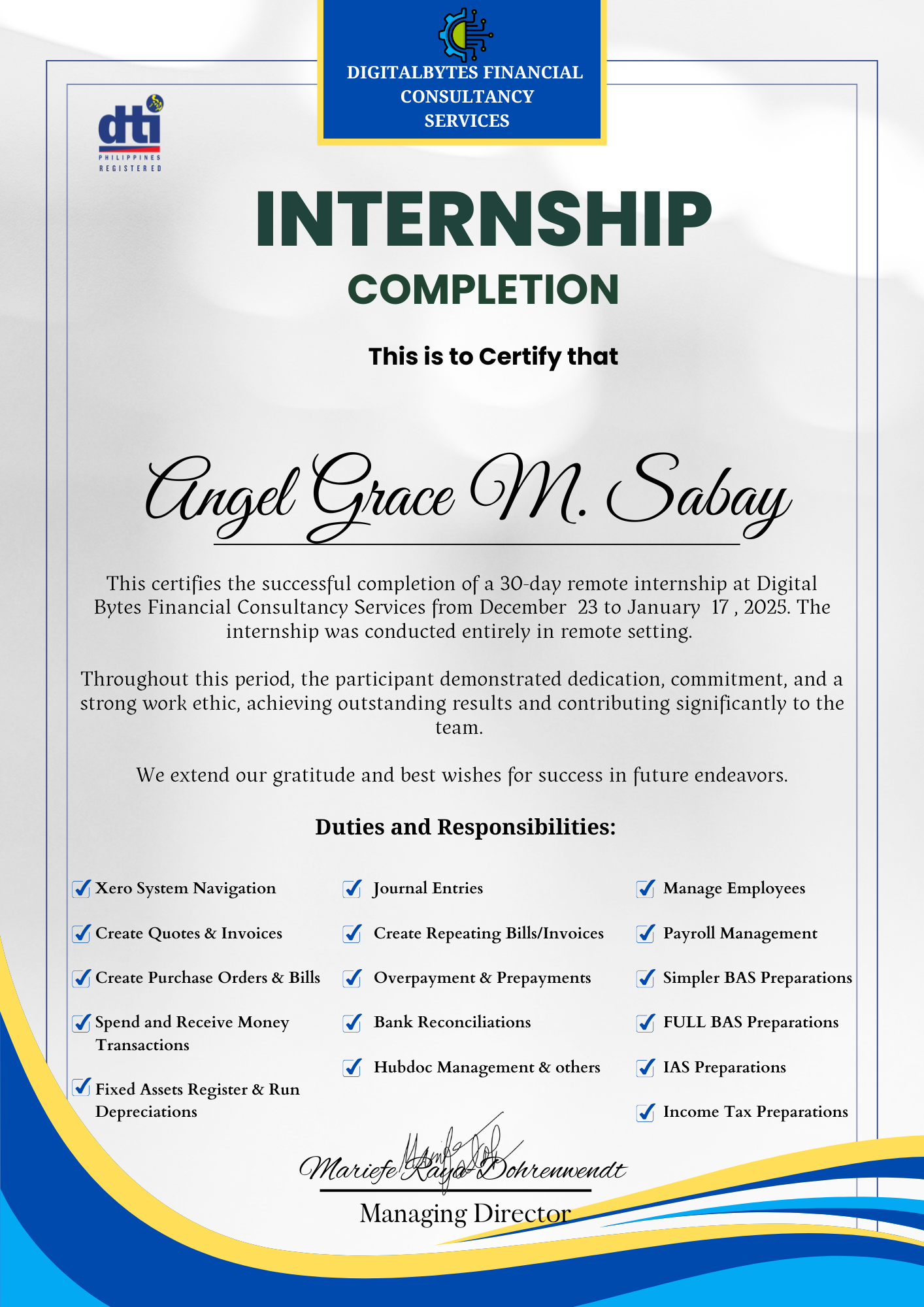 XERO Internship