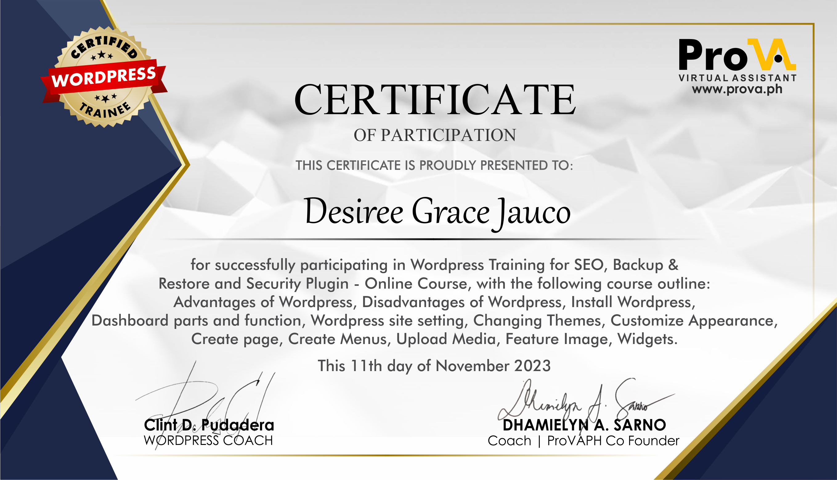 Wordpress Training Course