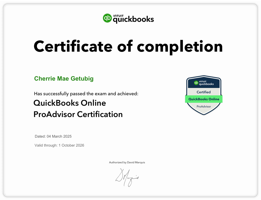 ProAdvisor Certification