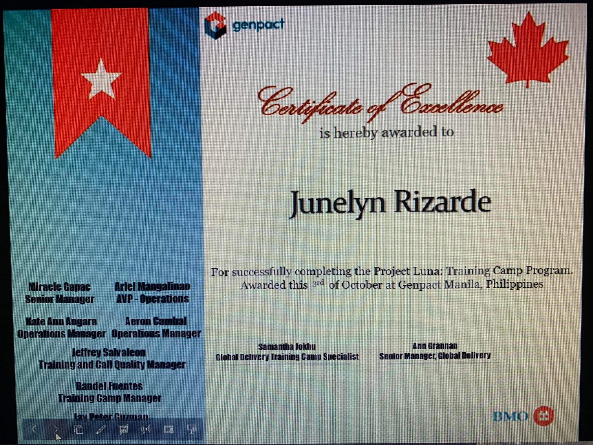 Certificate of Process Associate